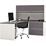 Bestar Connexion Collection 71"W L-Shaped Desk with Oversize Pedestal and Hutch, Sandstone and Slate (93867-59)~#|#~s0810518_sc7