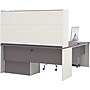 Bestar Connexion Collection 71"W L-Shaped Desk with Oversize Pedestal and Hutch, Sandstone and Slate (93867-59)~#|#~s0810520_sc7