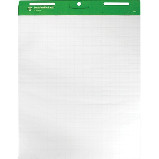 Sustainable Earth by Staples® 27.25" x 35.75", 1" Squares Ruled Easel Pads, 4/Pack Staples