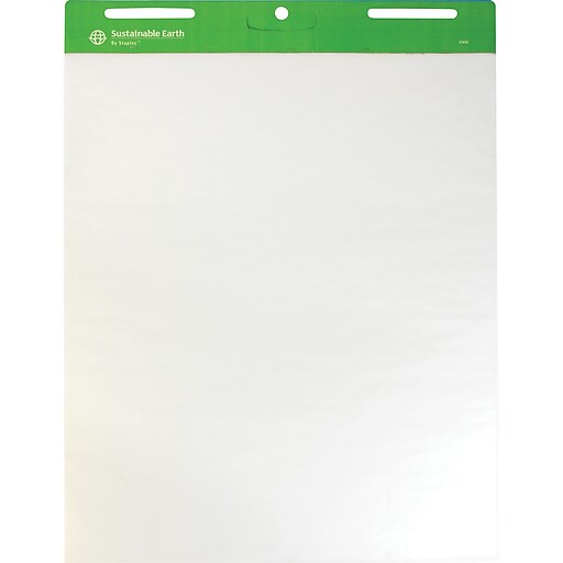 Staples Sustainable Earth Easel Pads, 27" x 34", Plain, White, 4/Pack