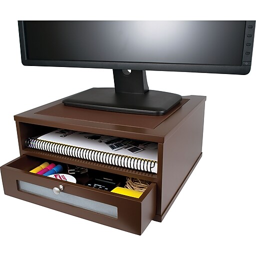 Victor® Wood Monitor Riser, Mocha Brown at Staples