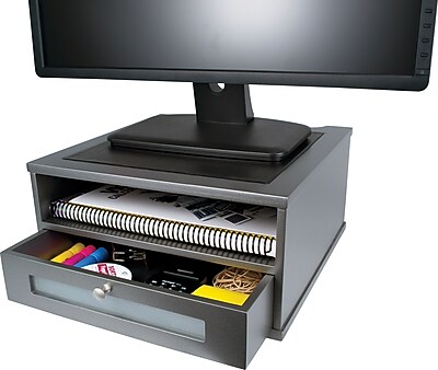 Victor Technology Wood Monitor Riser, Classic Silver (S1175) Sansujyuku sansujyuku.com