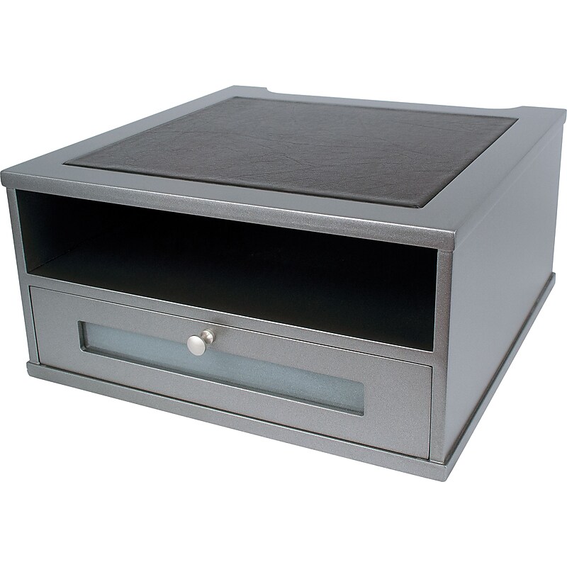 Victor Technology Wood Monitor Riser, Classic Silver (S1175) image 1