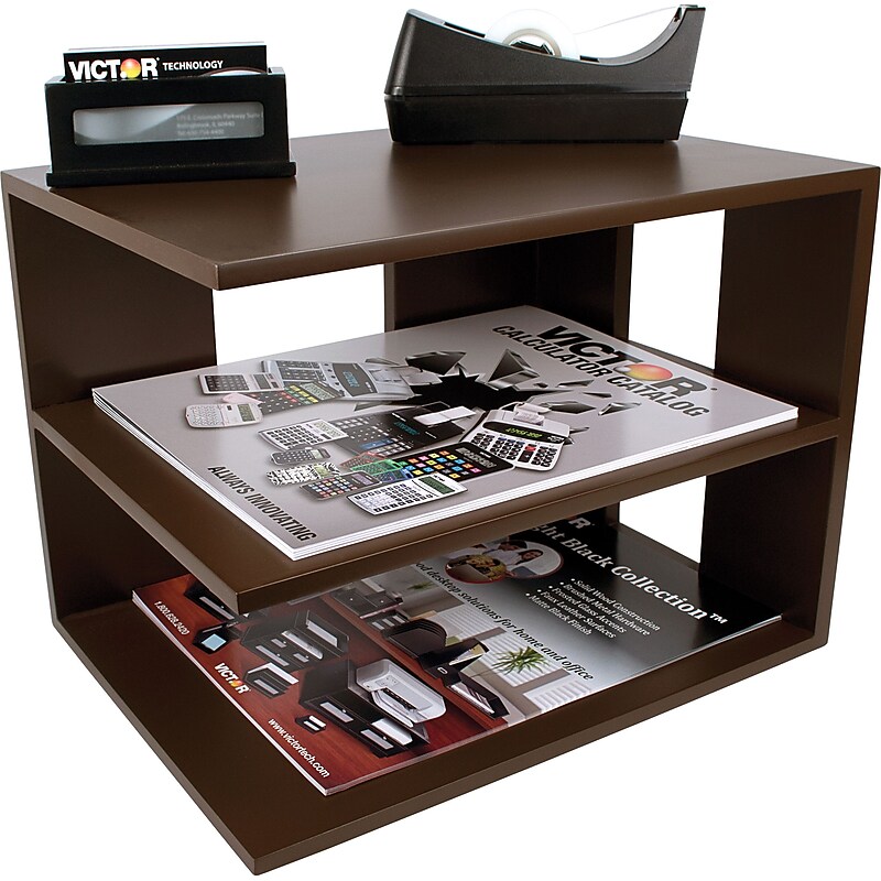 Victor Technology Wood Desk Accessories Corner Shelf, Mocha Brown (B1120) image 1