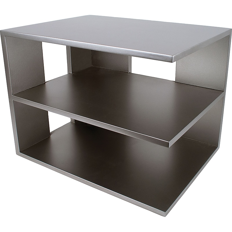 Victor Technology Wood Desk Accessories, Corner Shelf, Classic Silver image 1
