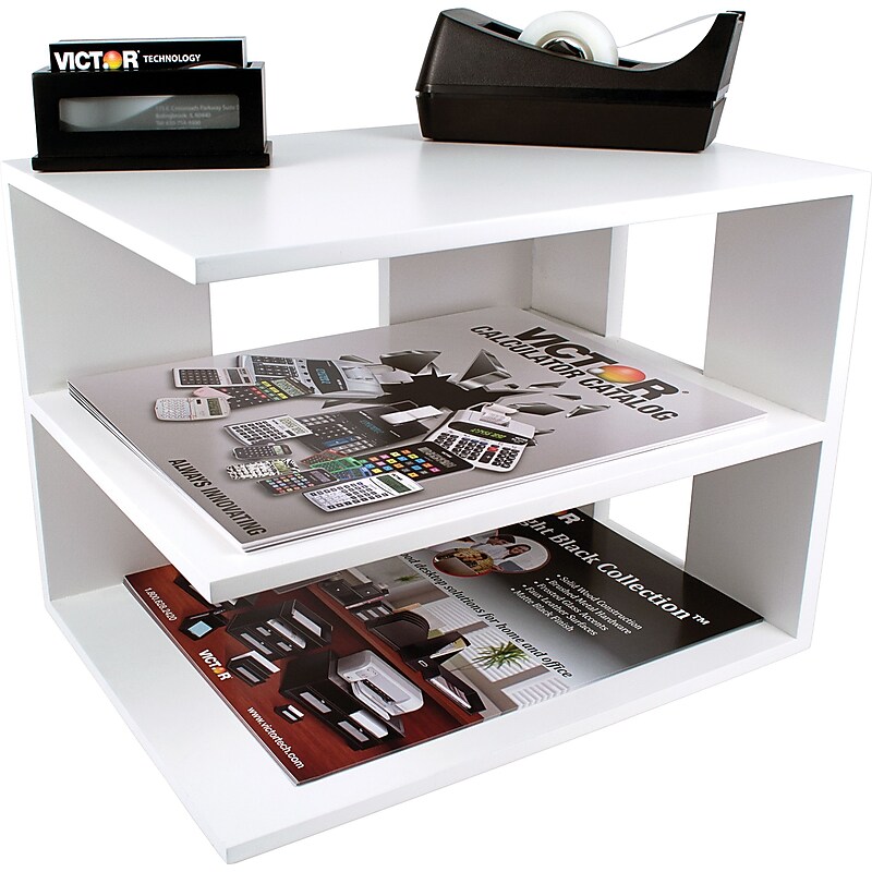 Victor Technology 2-Compartment MDF Shelves, Pure White (W1120) image 1
