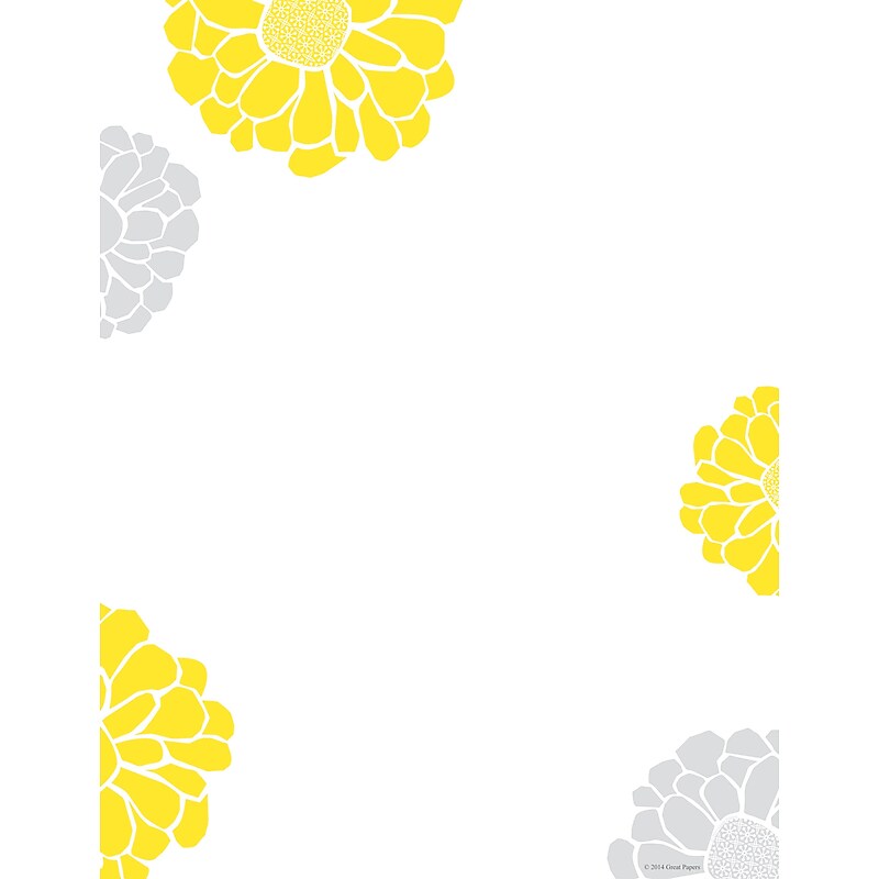 Great Papers Sunny Flowers Letterhead, 80/Pack (2013026) image 1