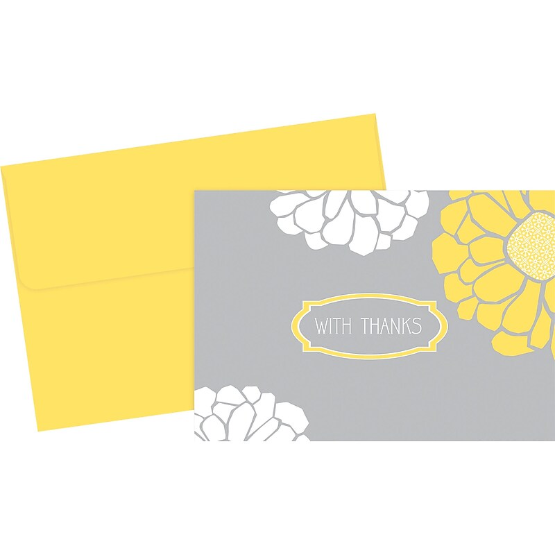 Great Papers Sunny Flowers Matte Personal Thank You Notecards, Multicolor, 24/Pack (2014017) image 1