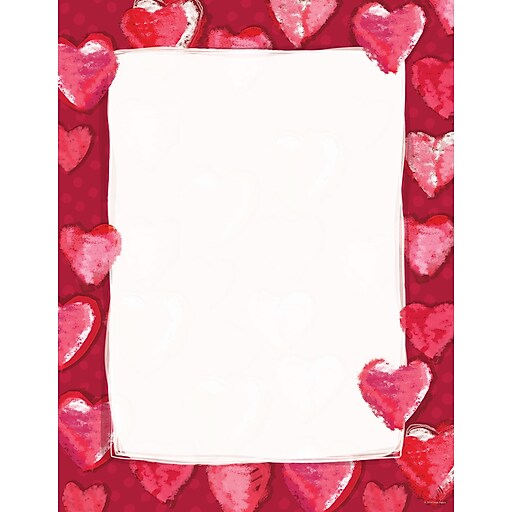 Great Papers® Fuzzy Hearts Letterhead, 80/Pack Staples