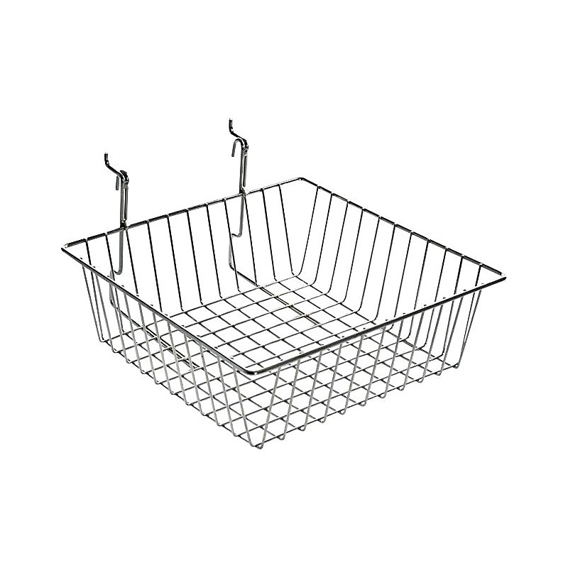 Azar Displays 4.25" Chrome Wire Basket, 2/Pack (300621) image 1