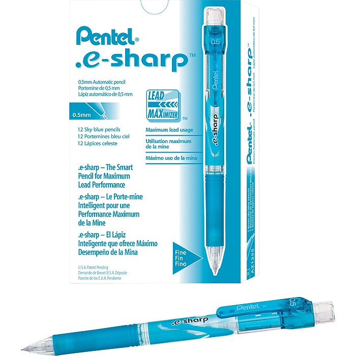 Pentel e-sharp Mechanical Pencil, 0.5mm, #2 Medium Lead, Dozen