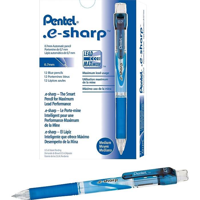 Pentel e-sharp Mechanical Pencil, 0.7mm, #2 Medium Lead, Dozen