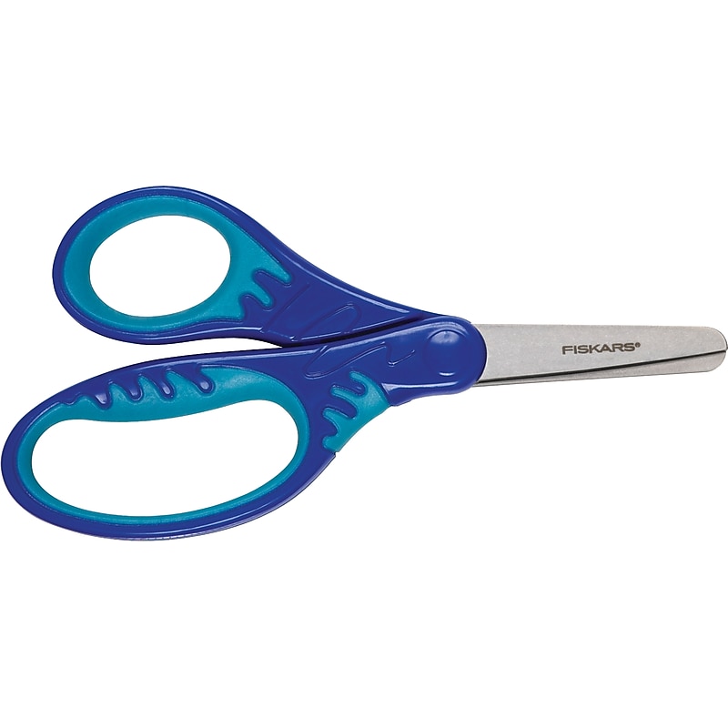 Fiskars SoftGrip 5" Steel Kids Scissors, Blunt Tip, Assorted Colors (9422) image 1