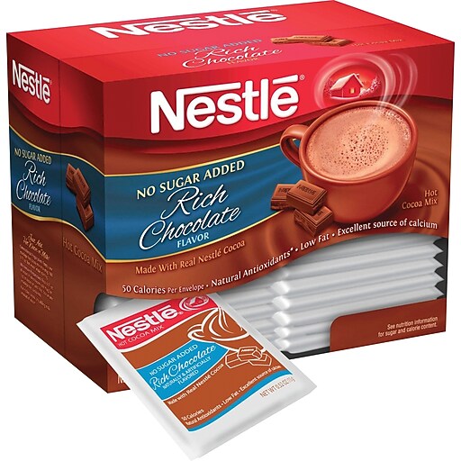Nestle Instant Cocoa, No sugar added, 30/Box at Staples