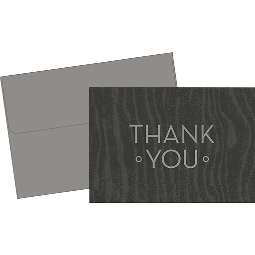 Great Papers Grey Woodgrain Thank You Cards, 20/Pack (2013323PK2) Staples