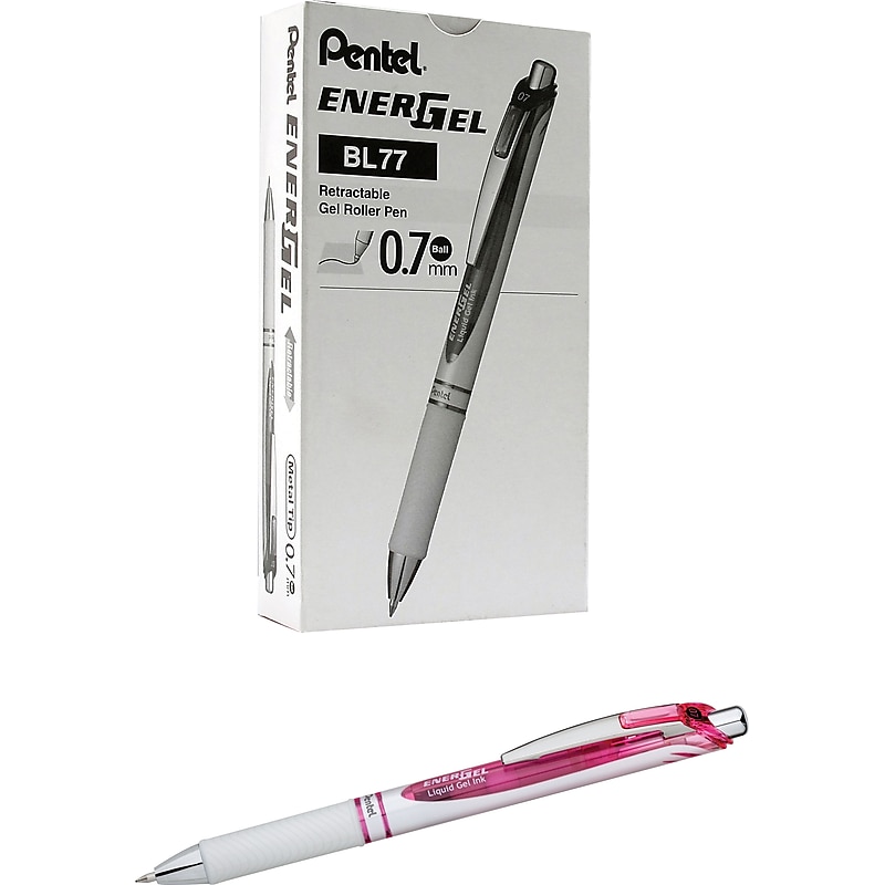 Pentel® EnerGel® Pearl Deluxe RTX Liquid Gel Ink Retractable Pens, Medium Point, Black Ink, Dozen (BL77PWP-A) image 1