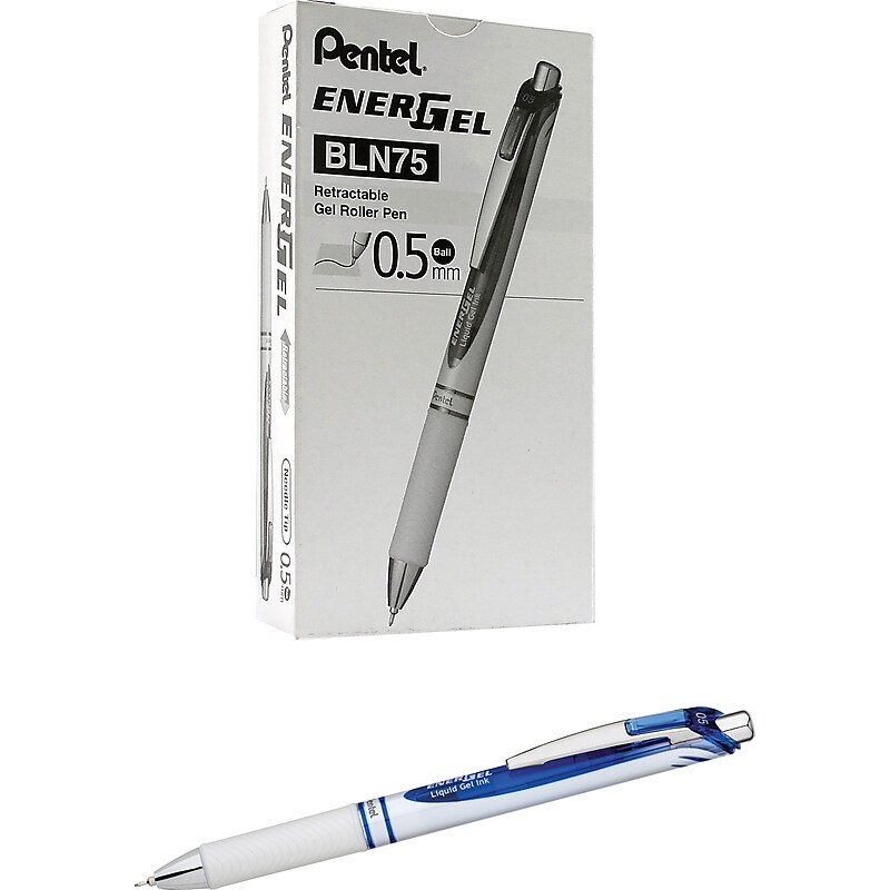 Pentel® EnerGel® Pearl Deluxe RTX Retractable Gel Pens, Blue Ink, Dozen (BLN75PW-C) image 1