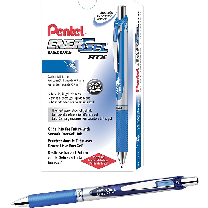 Pentel EnerGel XM BL77 - Penna a inchiostro gel liquido retrattile, 0