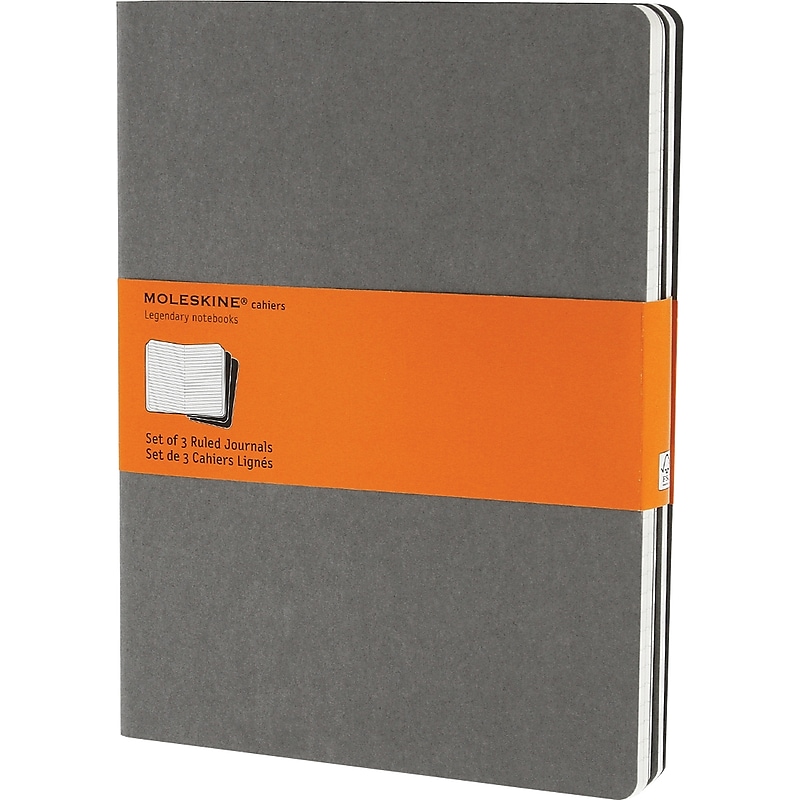 Moleskine Cahier Journal, 7-1/2" x 10", Ruled, Pebble Grey (629605) image 1