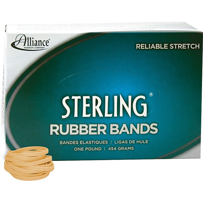 Alliance Rubber Company Sterling Size #30 Rubber Bands, 2" x 0.13", Approx. 1500/Pack, 1 lb. Box (24305) image 1