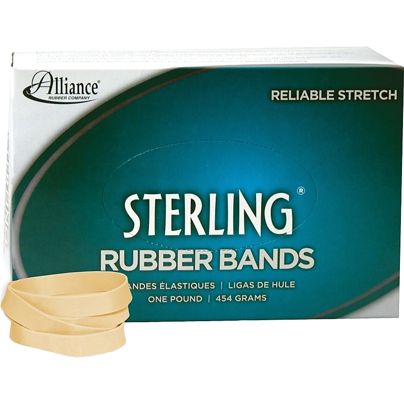 Alliance Rubber Company Sterling Size #84 Rubber Bands, 3.5" x 0.5", Approx. 210/Pack, 1 lb. Box (24845) image 1