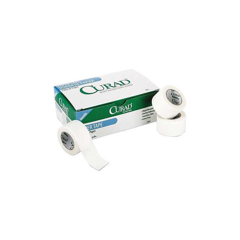 Curad Paper Adhesive Tape, 1" x 10 yds., 12/Box (NON270001) image 1