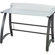 Safco Xpressions Glass Top Computer Desk, Frosted/Black