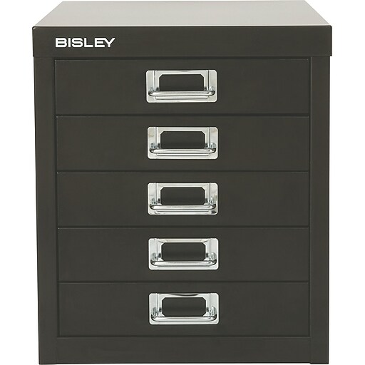Bisley Five Drawer Steel Multidrawer, Black, Letter/A4 (MD5BK) Staples