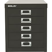 Bisley® 5-Drawer Steel Desktop Multidrawer Storage Cabinet, Black (MD5-BK)