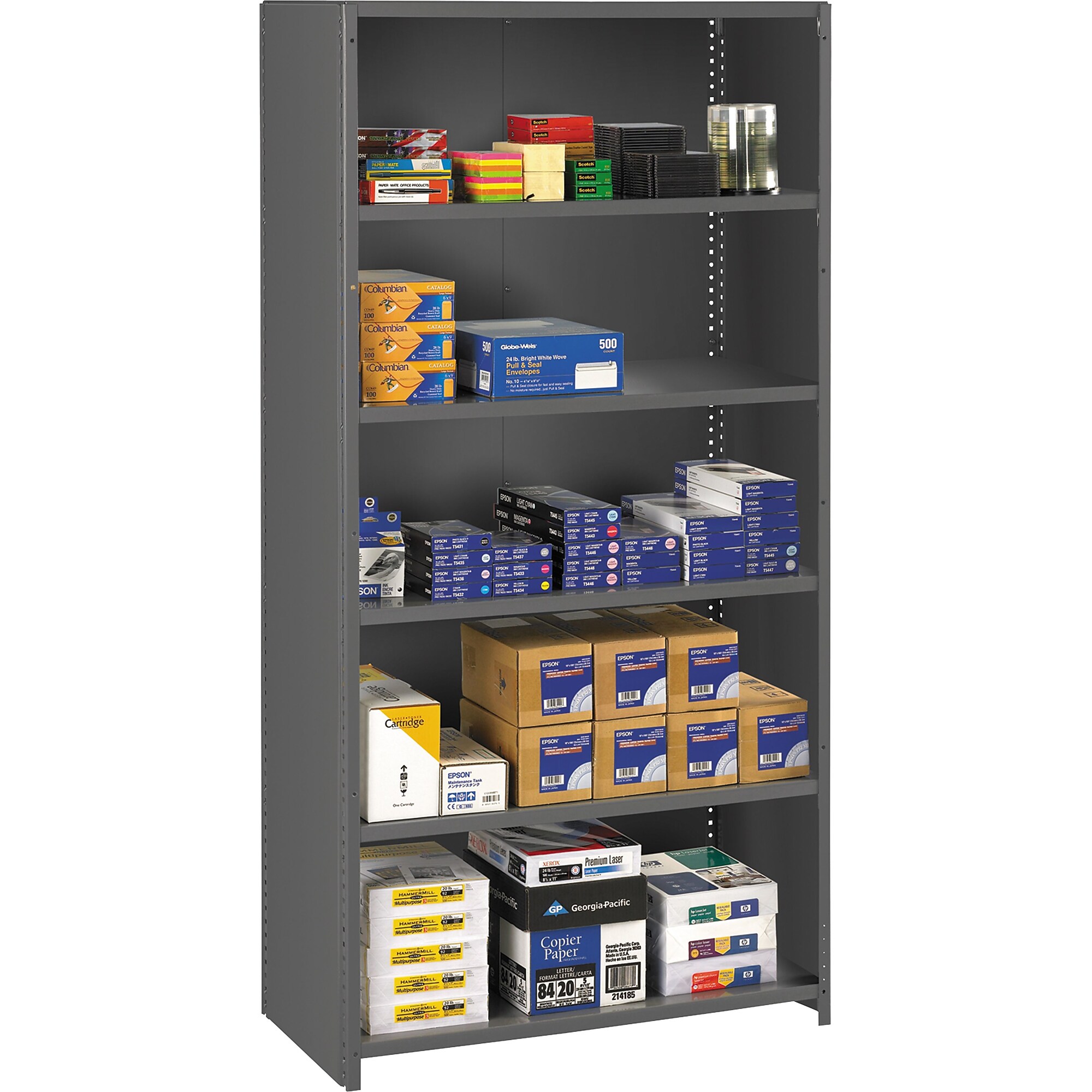 Tennsco Closed Commercial Steel Shelving, 6-Shelf, Medium Gray, 75Hx36Wx18″D Sansujyuku sansujyuku.com