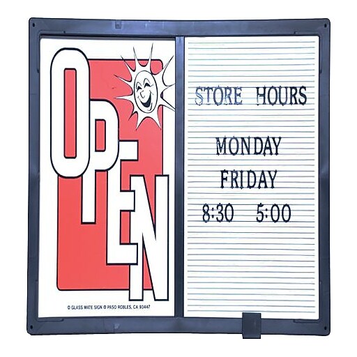 KC Store Fixtures 12202B 14" x 1" "Open/Closed" Message Board at Staples