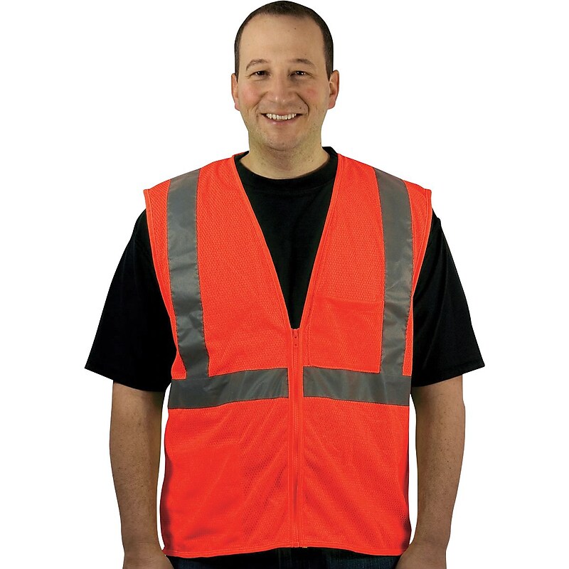 Protective Industrial Products High Visibility Sleeveless Safety Vest, ANSI Class R2, Orange, XLarge, 50/Pack (302-0702ZORXLX) image 1