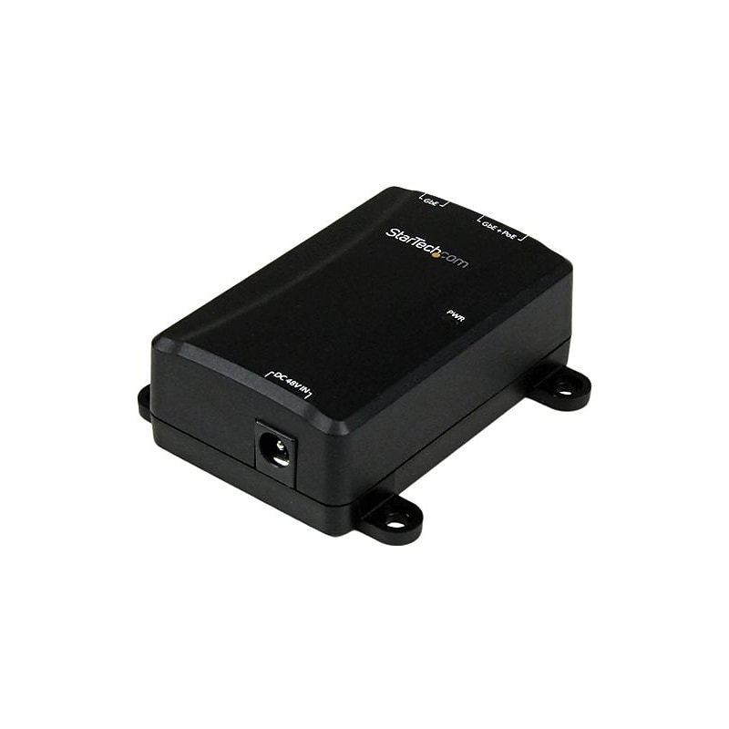 StarTech 1 Port Power over Ethernet Injector, Black image 1
