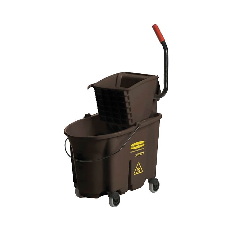 Rubbermaid® WaveBrake® Mop Bucket/Side-Press Wringer, Brown, 35-Quart Capacity image 1