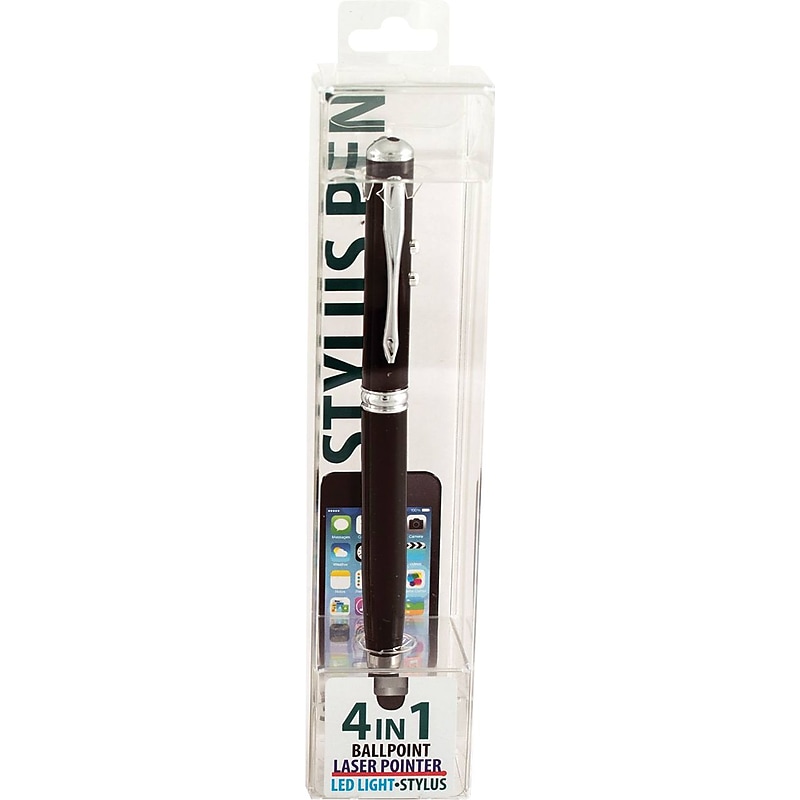 Monteverde 4-in-1 Multifunction Laser/Stylus/Flashlight/Ballpoint Pen, Medium Point, Black (MV73421) image 1