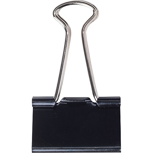 Staples® Binder Clips, Medium, 1 1/4" Width, 5/8" Capacity, Black Staples