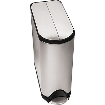simplehuman Butterfly Step Trash Can, Fingerprint-Proof Stainless Steel, 12 Gallon (CW1897)