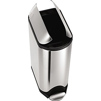 simplehuman Butterfly Step Trash Can, Fingerprint-Proof Stainless Steel, 12 Gallon (CW1897)