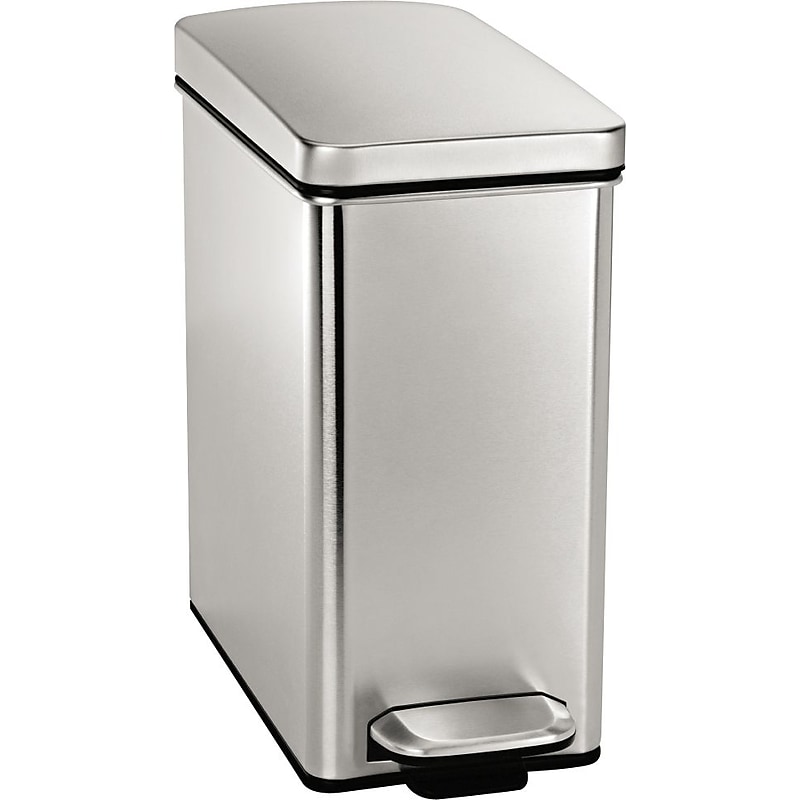 simplehuman Profile Step Trash Can, Stainless Steel, 2.6 Gallon (CW1898) image 1