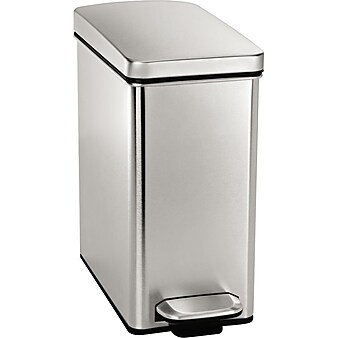simplehuman Profile Step Trash Can, Stainless Steel, 2.6 Gallon (CW1898)