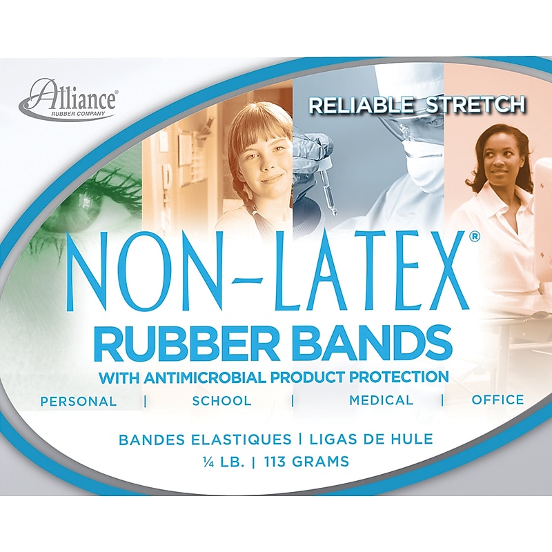 Alliance Rubber Multi-Purpose #33 Rubber Bands, 3.5" x 0.125", Non-Latex, Cyan Blue, 180/Pack (42339) image 1