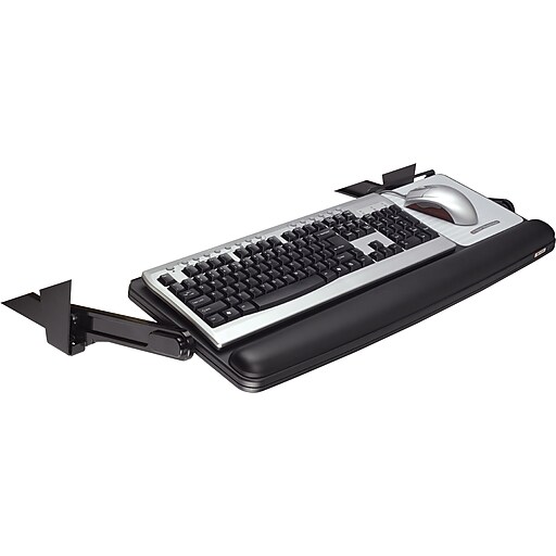 3M™ Adjustable Under the Desk Keyboard Drawer, Black Staples