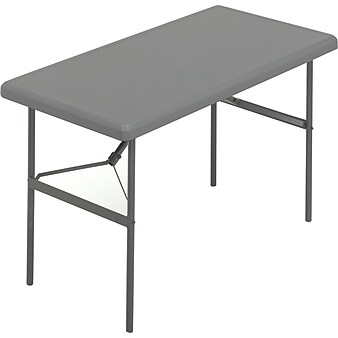 Iceberg® IndestrucTables TOO™ 1200 Series Folding Table, 48x24", Charcoal (65207)
