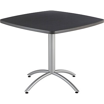 Iceberg CafeWorks 36" Square Cafe Table, Graphite/Silver, 30"H x 36"W x 36"D