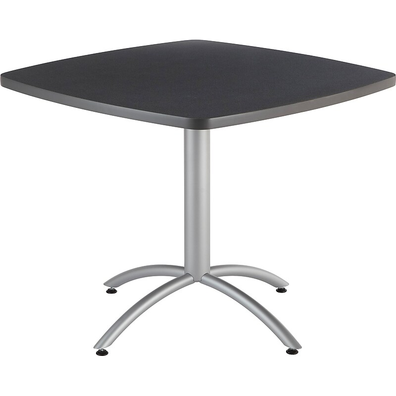 ICEBERG CafeWorks Square Cafe Table, 36"D x 36"W, Graphite/Silver (65618) image 1