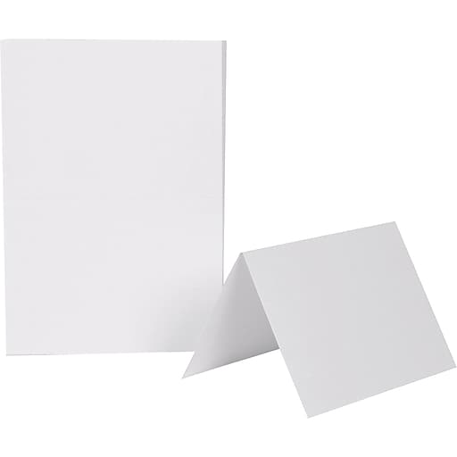 JAM Paper Fold Over Cards A6 4 58 x 6 14 Strathmore Bright White Pack Of 25  - Office Depot