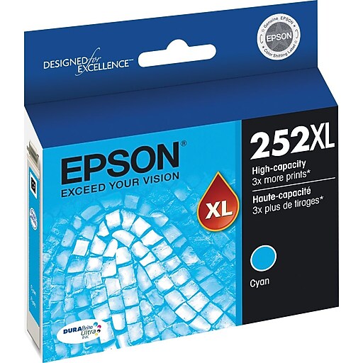 Epson T252XL Cyan High Yield Ink Cartridge Staples