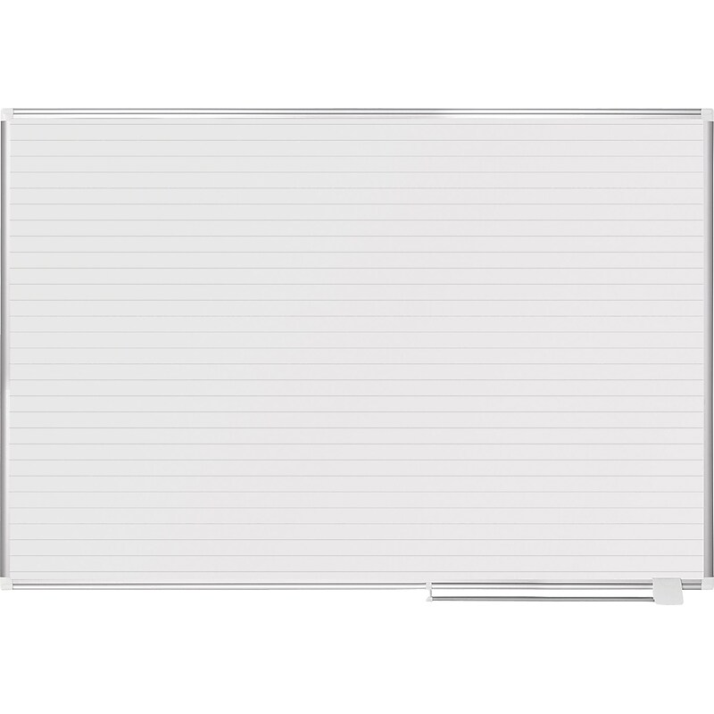 MasterVision Magnetic Dry-Erase Ruled Planning Board, Aluminum Frame, 6' x 4' (MA2794830) image 1