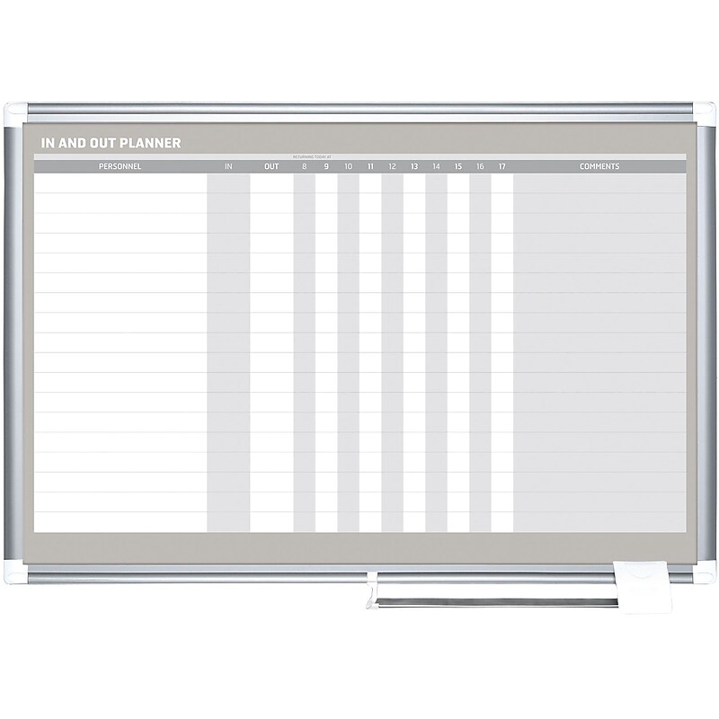 MasterVision In-Out Magnetic Dry-Erase Board, Silver Frame, 24"H x 36"W (BVCGA01110830) image 1