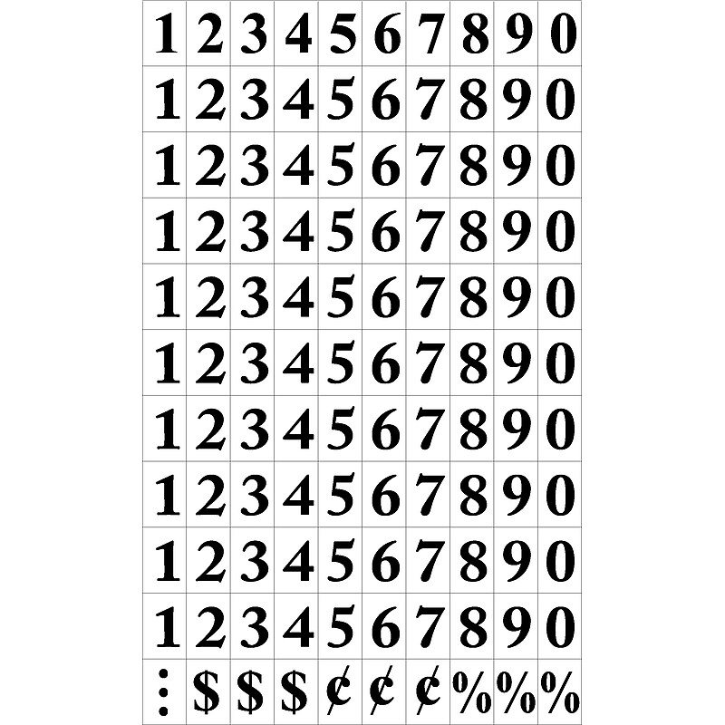 MasterVision Interchangeable Number Magnets, Black, 3/4"H, 110/Pack image 1
